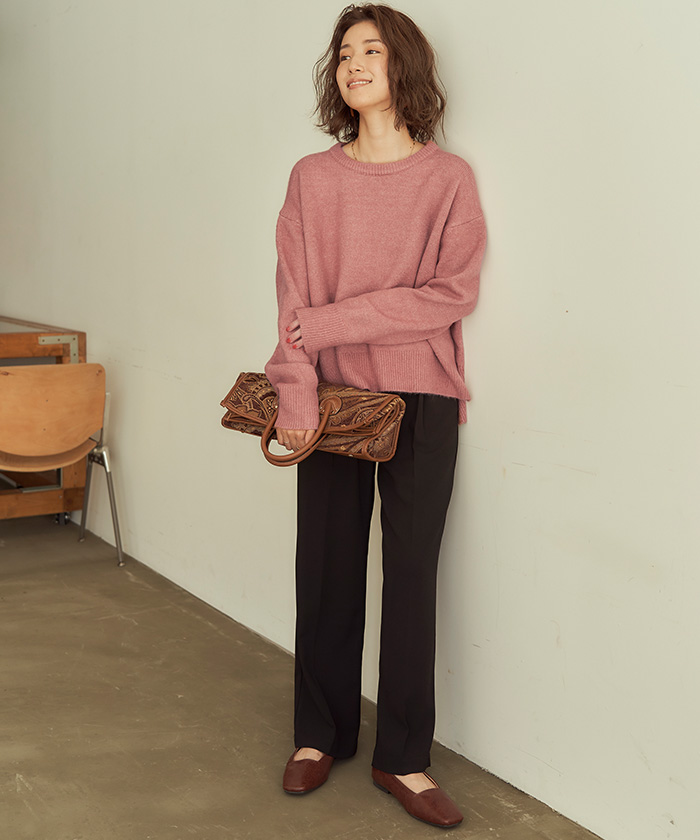 クルーネックシンプルゆるニット通販 レディースファッション 洋服通販 Titivate ティティベイト