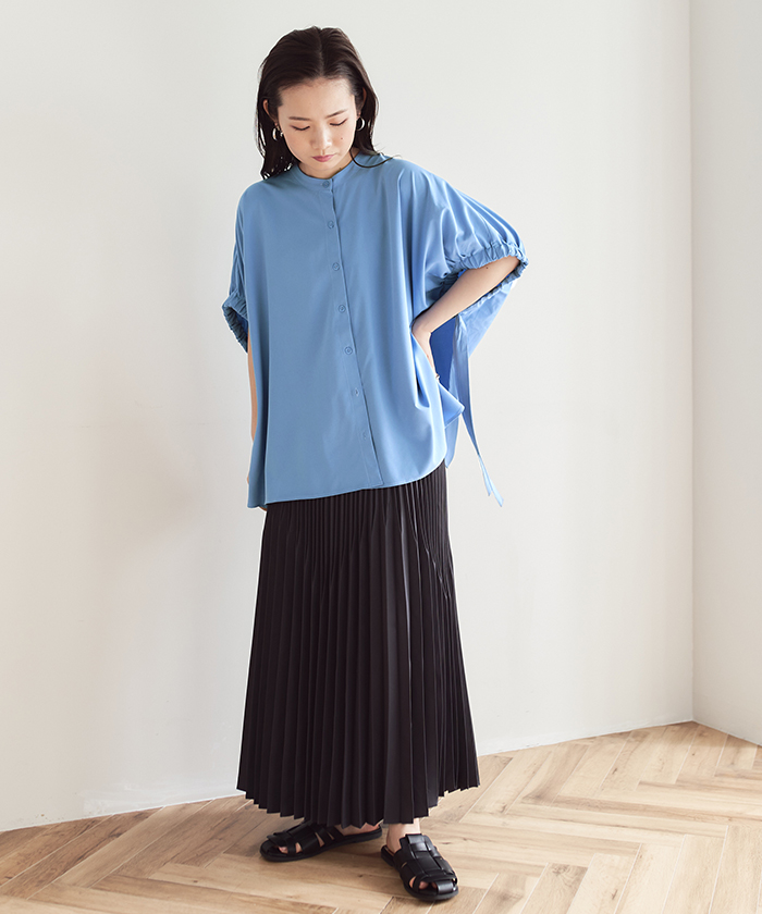 バンドカラースリットオーバーシャツ メール便可 100 通販 レディースファッション 洋服通販 Titivate ティティベイト