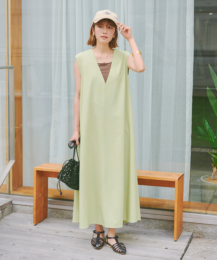 Vネックフレアジャンパースカート通販｜レディースファッション・洋服