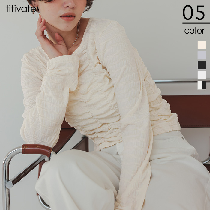 ロングスリーブシャーリングトップス