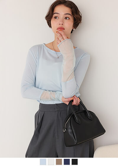 カットソー(長袖/七分) Asymmetric Cotton-blend Jersey Top 11月中下旬入荷予定 Asymmetric Cotton-blend Jersey Top