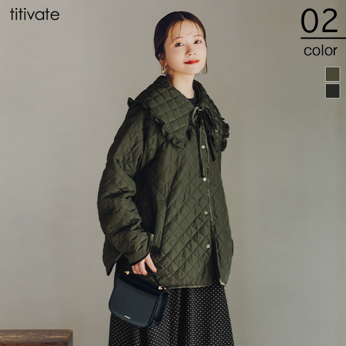 襟付きキルティングジャケット