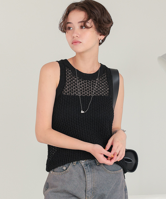 ループヤーンノースリーブトップス【メール便可／100】