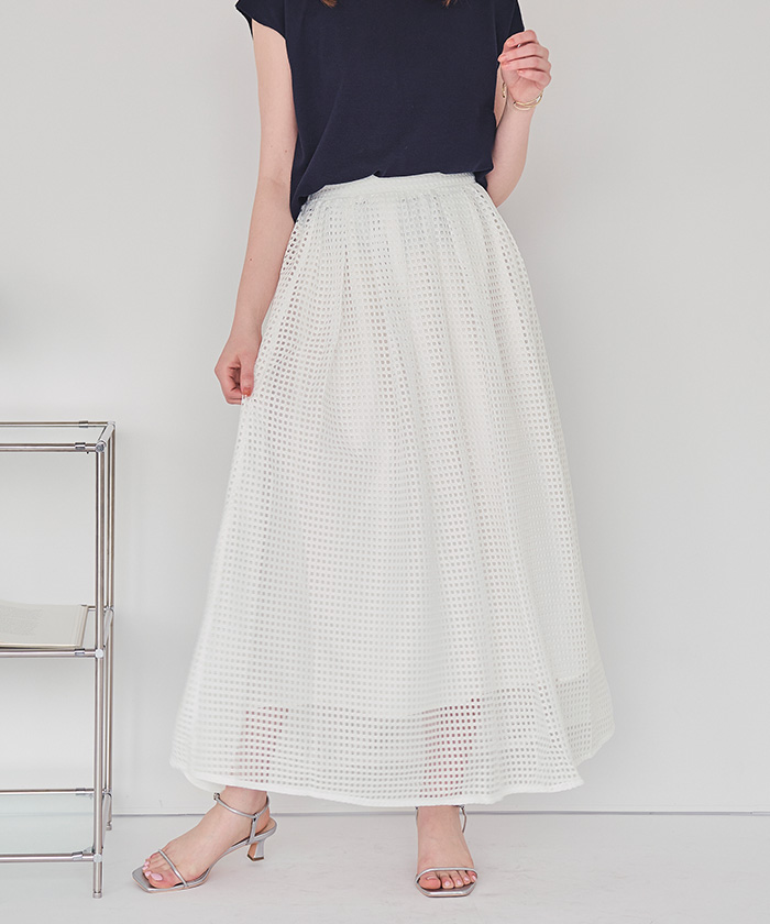 メッシュフレアスカート