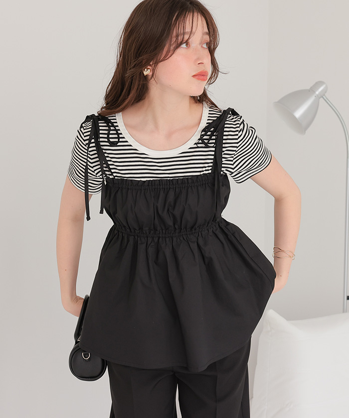 ギャザーチュニックベアキャミソール【メール便可／100】