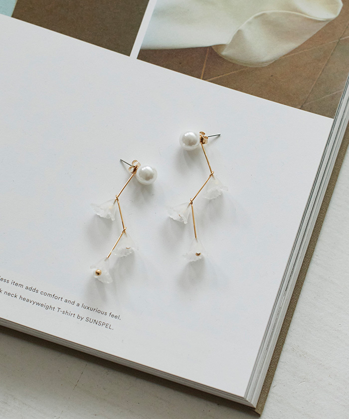 フラワーロングピアス【メール便可／5】