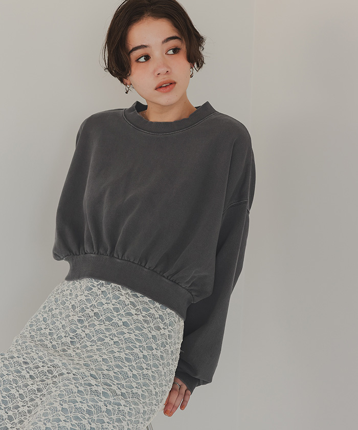 ピグメント裏毛カットソースウェット