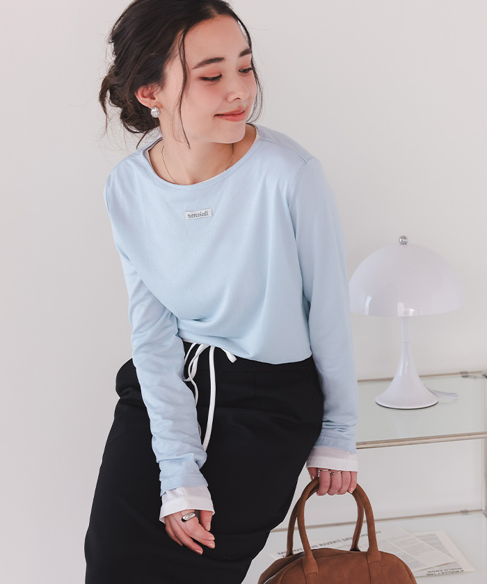 前後2wayタグ付きロングスリーブTシャツ【メール便可／100】