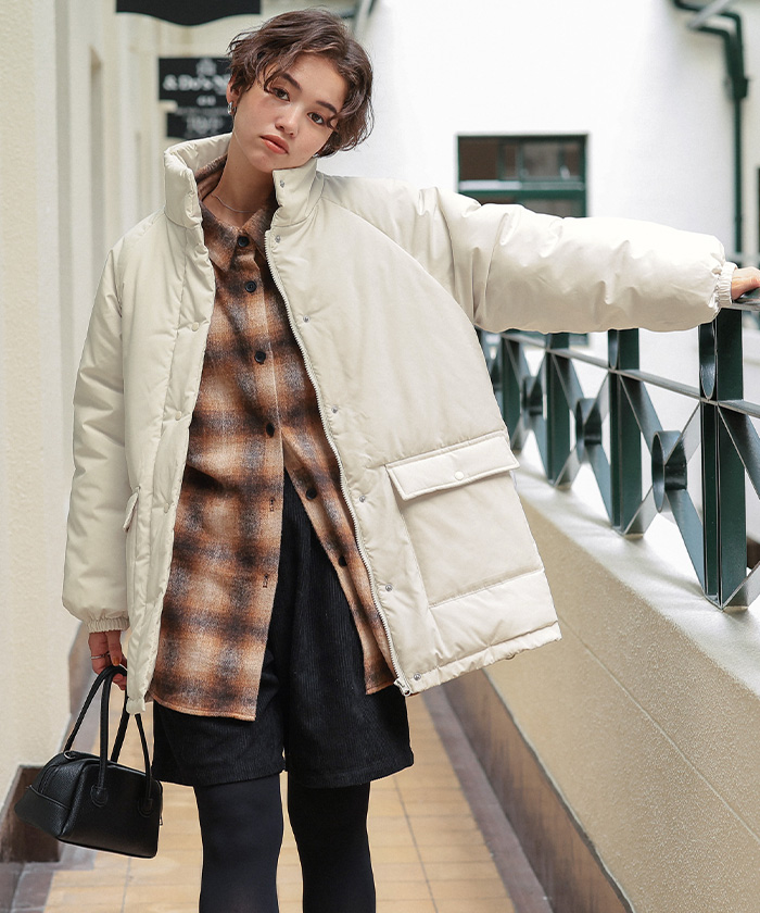 スタンドカラー中綿ブルゾン