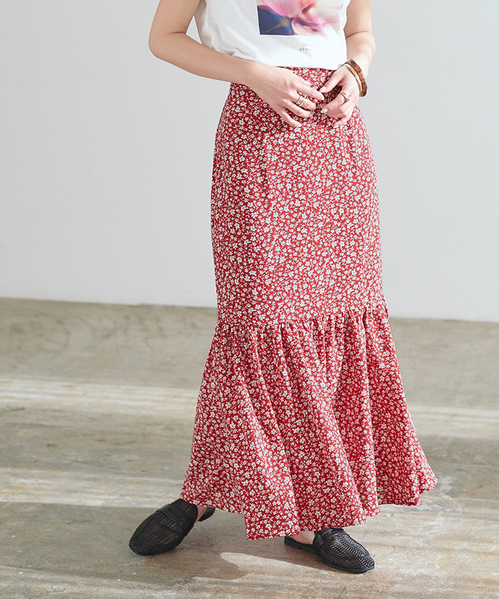 花柄マーメイドスカート【メール便可／90】