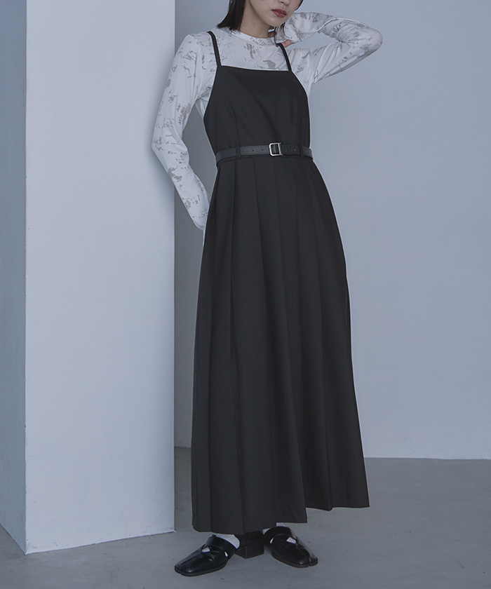 ベルト付きバッククロスプリーツワンピース【miette ミエット】 | titivate