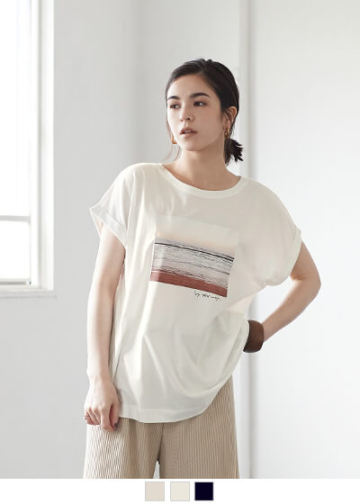 フォトプリント切替Tシャツ【メール便可/95】