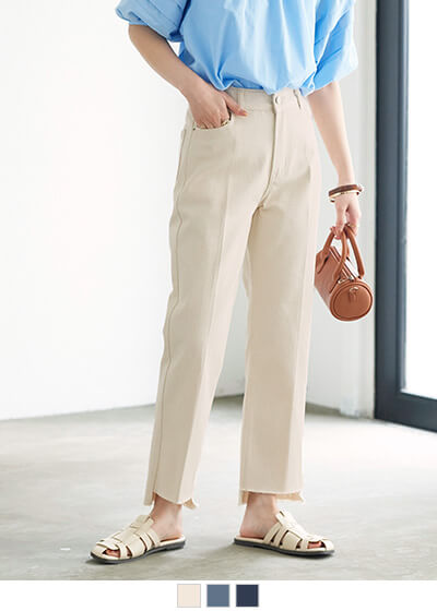 前後差ストレートデニムパンツ〔人気商品！予約〕