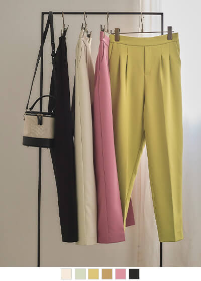 フロントタックイージーテーパードパンツ【メール便可／100】