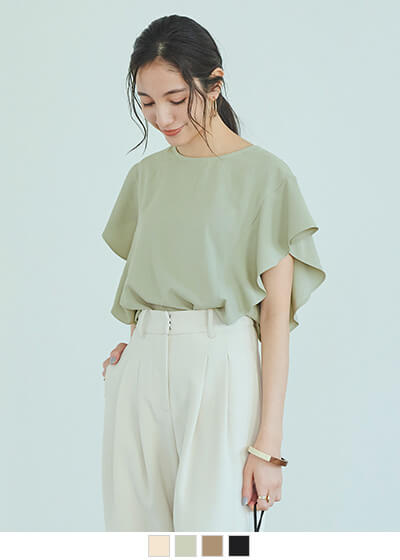 フリルスリーブブラウス【メール便可／40】〔人気商品！予約〕