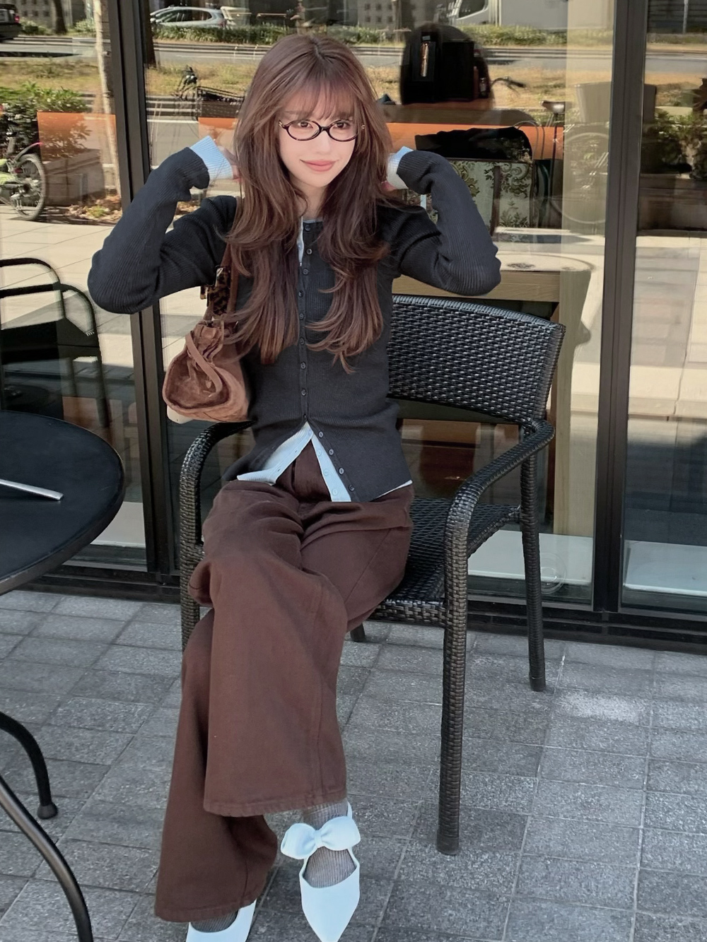 いつきさん着用 メニー釦リブニットカーディガン 春夏 カーデ