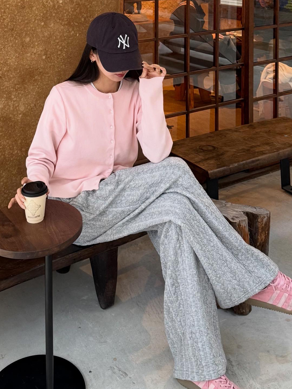 きこさん着用 クリア釦UVケアニットカーディガン 春夏 カーデ