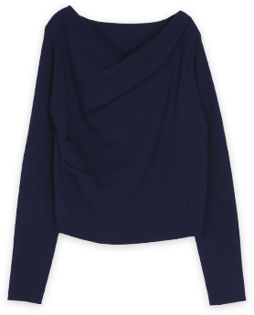 オフショルダーリブニットトップス 秋冬 ニット