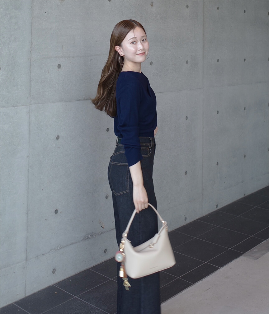 ななみさん着用 オフショルダーリブニットトップス 秋冬 ニット