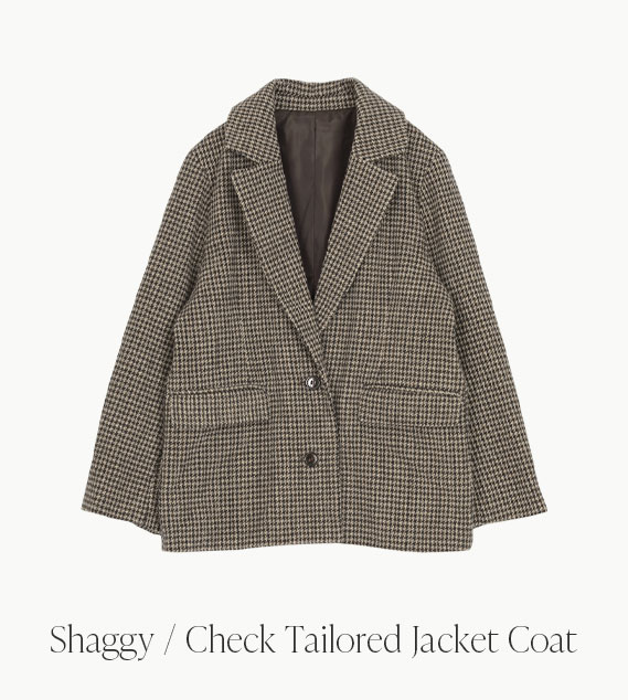 Shaggy / Check Tailored Jacket Coat
