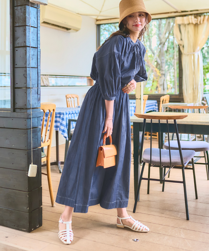 デニムボリュームギャザースカート通販｜レディースファッション・洋服