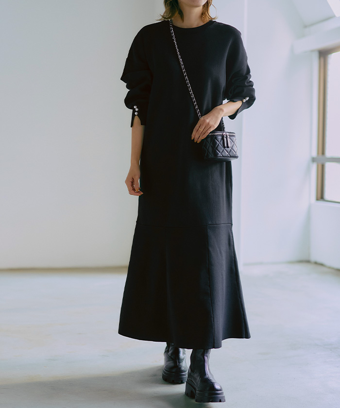 前後2wayパール釦ニットワンピース通販｜レディースファッション・洋服