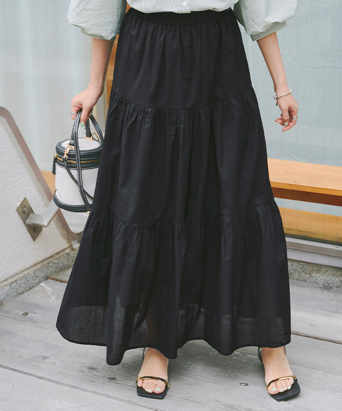 コットンボイルティアードスカート通販｜レディースファッション・洋服