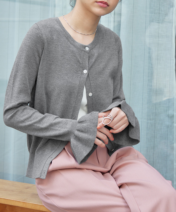 フリル袖ニットカーディガン通販｜レディースファッション・洋服通販 