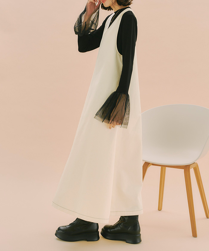 フレアシルエットジャンパースカート通販｜レディースファッション