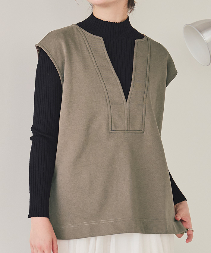 深Vネックスウェットベスト | titivate