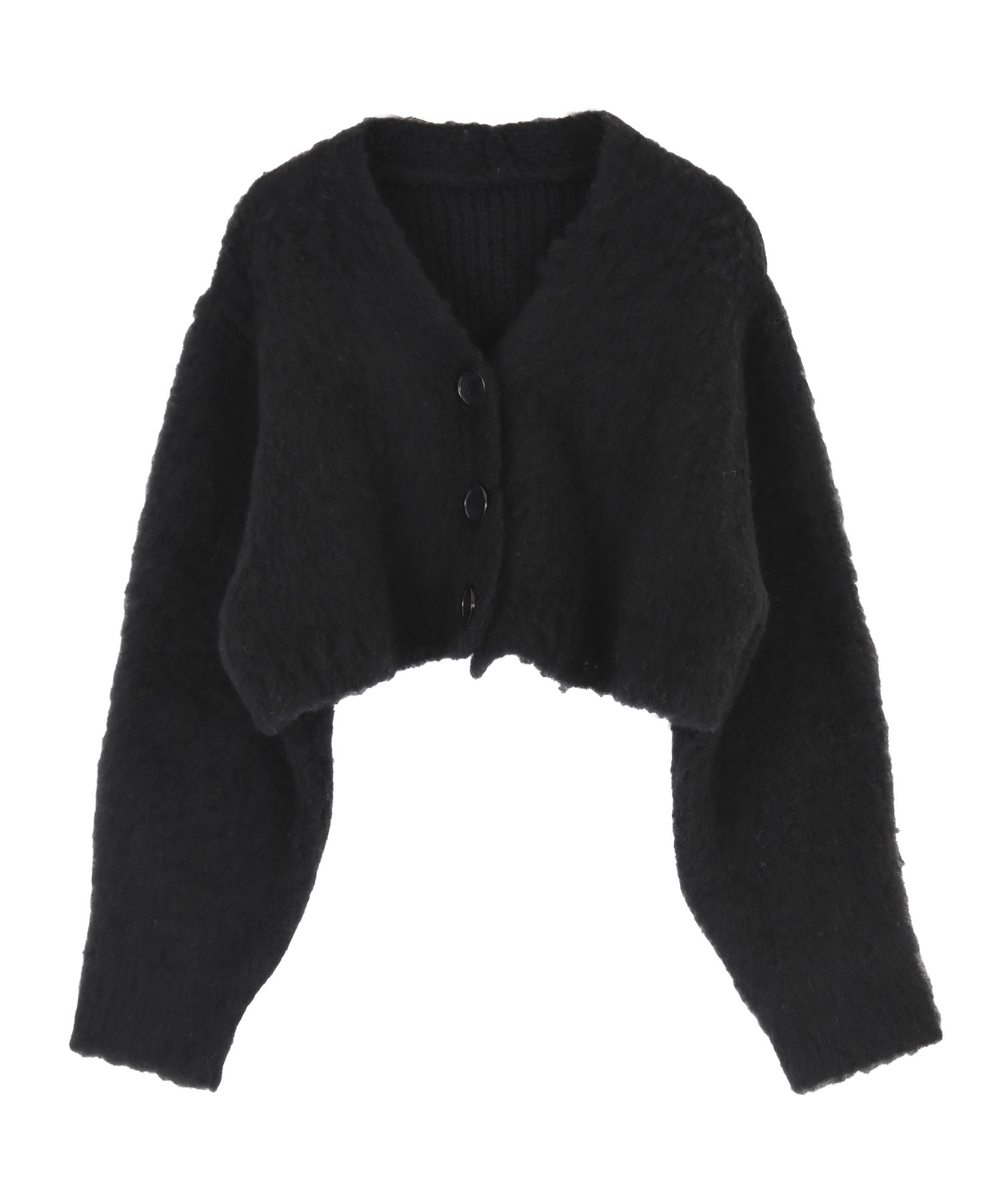 クロップド起毛ニットカーディガン | titivate