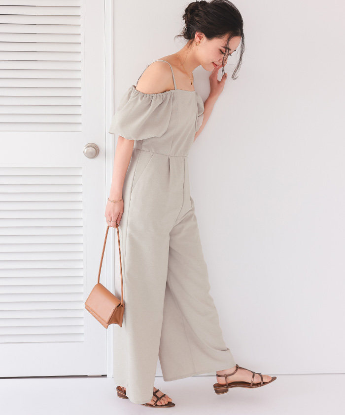 a*g様 BALLSEY パフスリーブオールインワン セール】セルロースツイル パフスリーブオールインワン（つなぎ