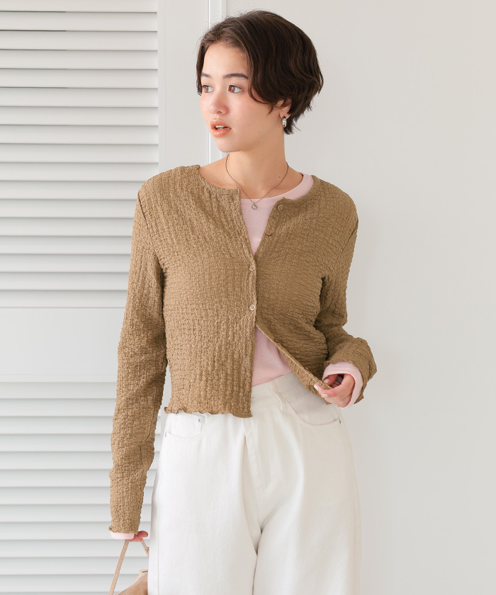 前後2wayポコポコジャガードトップス | titivate