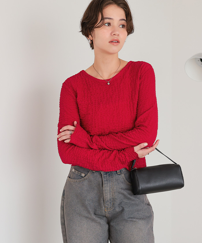 ぽこ 前後2wayポコポコジャガードトップス | titivate