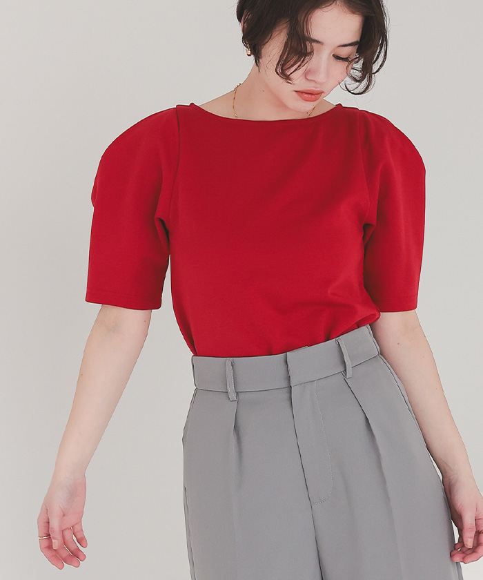 フォルムスリーブ5分袖カットソー【メール便可／80】 | titivate