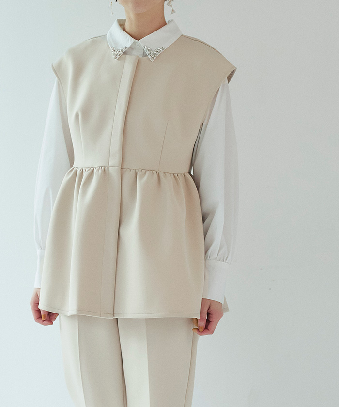 楽天市場】【50%OFF】 ジレ 単品 レディース ロング ペプラム