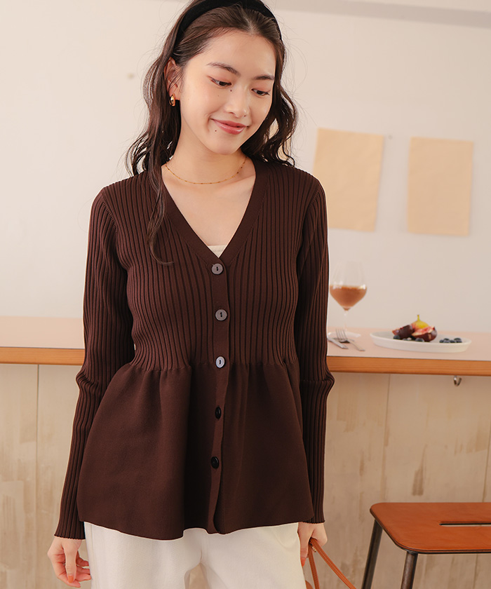 前後2wayペプラムニットトップス | titivate