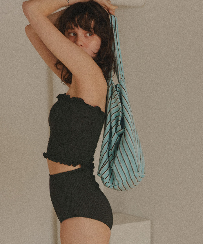 シャーリングフリルビキニ/水着【メール便可／100】 | titivate