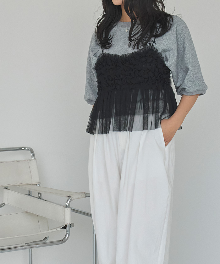 チュールフリルキャミソールビスチェ【メール便可／95】 | titivate