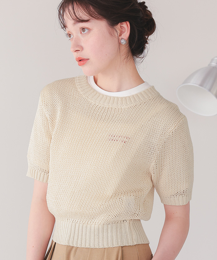 ローゲージ半袖ニットトップス【メール便可／100】 | titivate