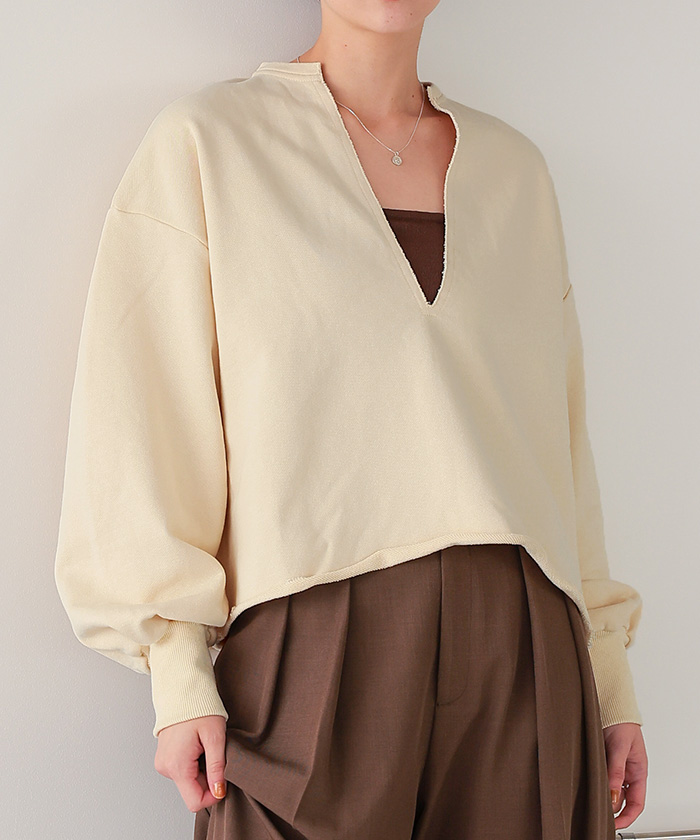 深Vネックスウェットプルオーバー | titivate