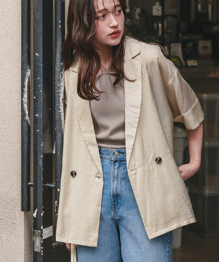 シアーテーラードハーフジャケット【メール便可／70】 | titivate