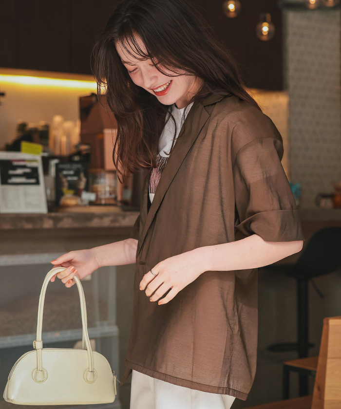 シアーテーラードハーフジャケット【メール便可／70】 | titivate