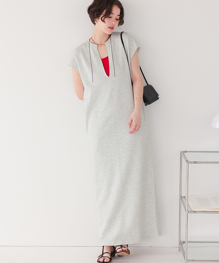 キーネックIラインスウェットワンピース | titivate