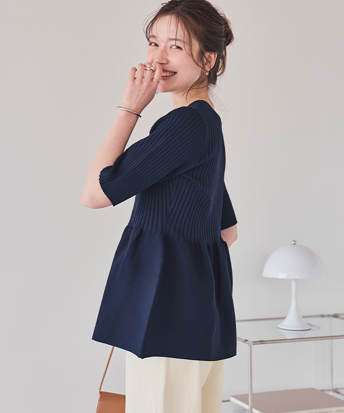 楽天市場】和の色のふく 紫苑色のニット M/L/LL/3L/4Lサイズ