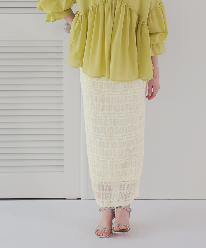 シャーリングレースタイトスカート | titivate