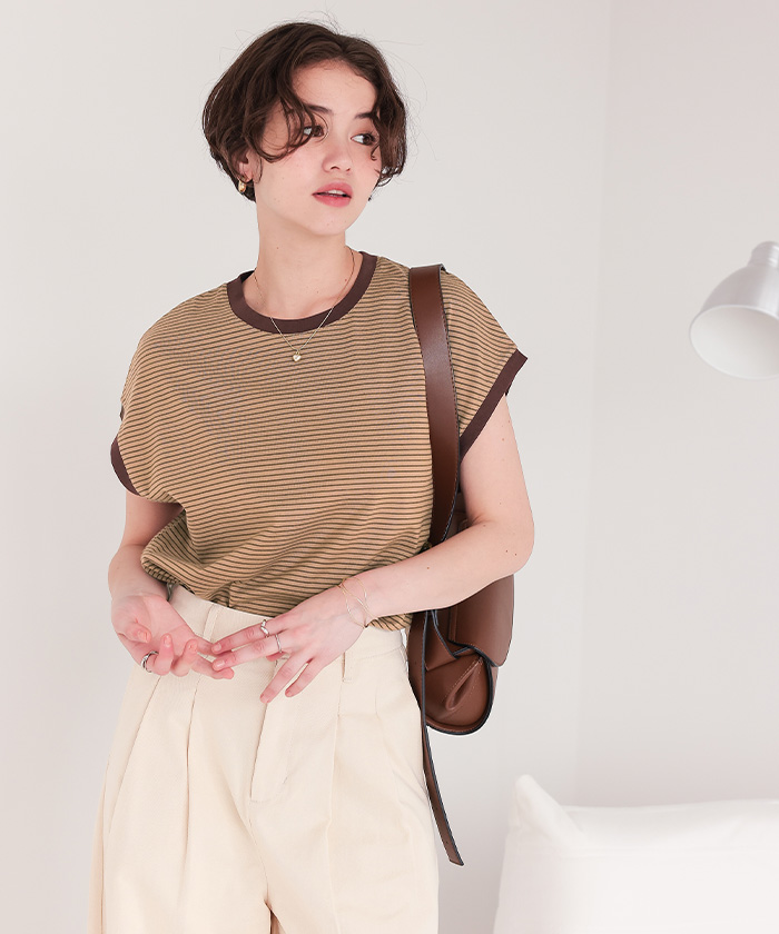 リンカブル タグフレアTシャツ ボーダー M109432143アウト