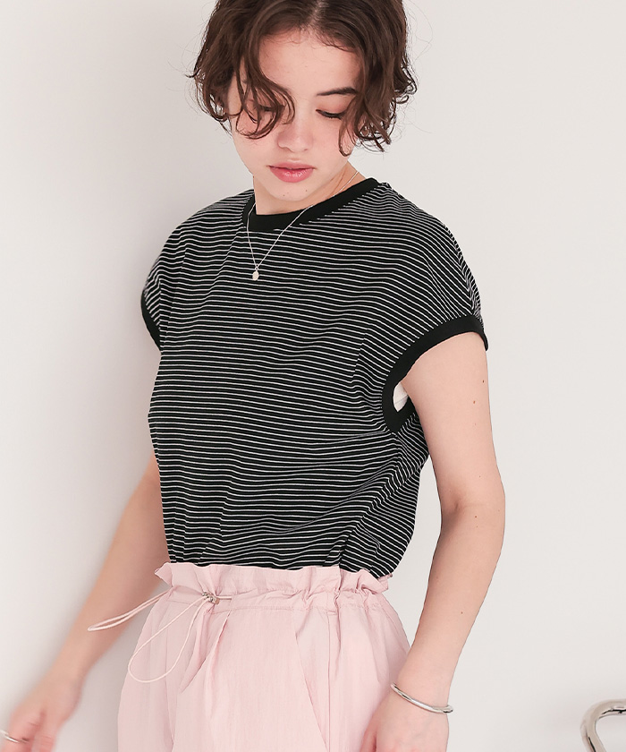 リンカブル　タグフレアTシャツ　ボーダー リンカブル タグフレアTシャツ ボーダー