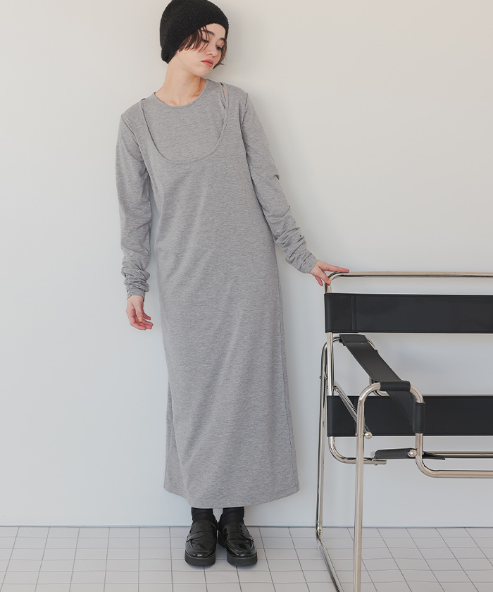 2setレイヤードカットソーワンピース | titivate