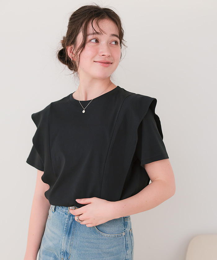 新品、未使用 SEE BY CHLOE ラッフル スリーブ Tシャツ SEE BY CHLOE】ラッフルスリーブTシャツ / XS - メルカリ